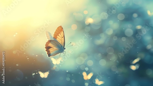 Ethereal Butterfly in Sunlit Bokeh: A Dreamy Summer Scene © John