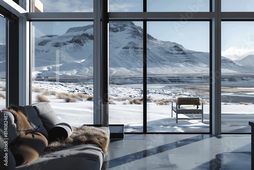 Contemporary Icelandic Cottage with Geothermal Heating and Snowy Mountain Views © Sajida