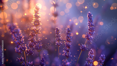 Magical Lavender Flowers with Soft Glow