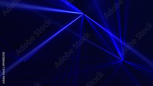 High speed laser light show on black background with flashing blue colored laser beams. This music performance nightlife background animation is full HD and a seamless loop.