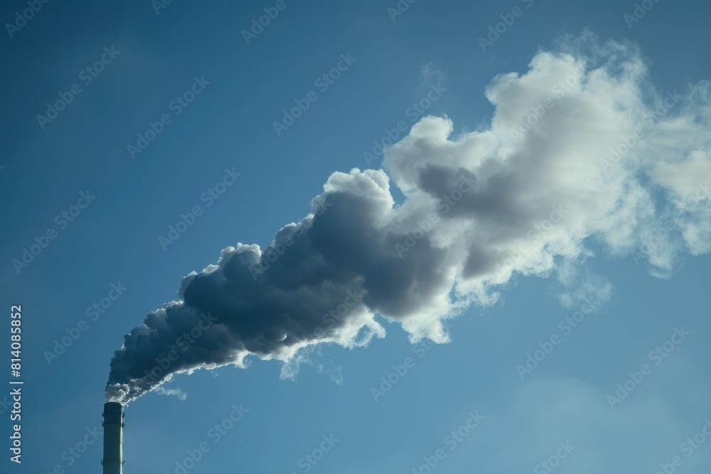 A smokestack releasing harmful emissions into the atmosphere A smokestack releasing harmful emissions into the atmosphere