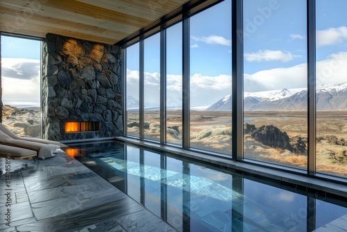 Luxurious Icelandic Villa with Floor-to-Ceiling Windows and Hot Spring Access