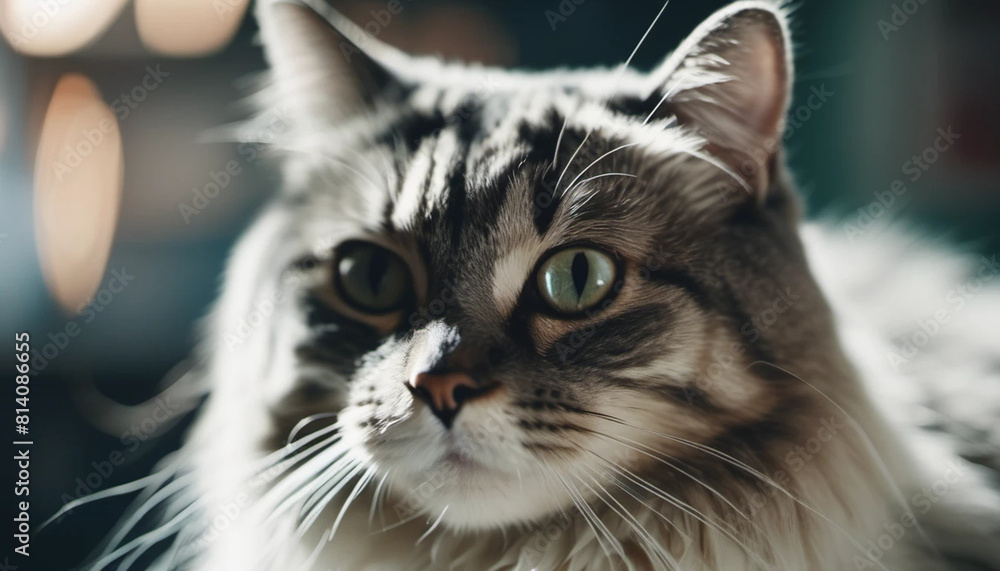 Adorable tabby cat. Close up.