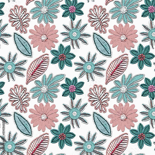 Flower pattern with leaves floral bouquets flower compositions floral pattern