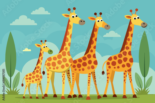 giraffe cartoon vector illustration