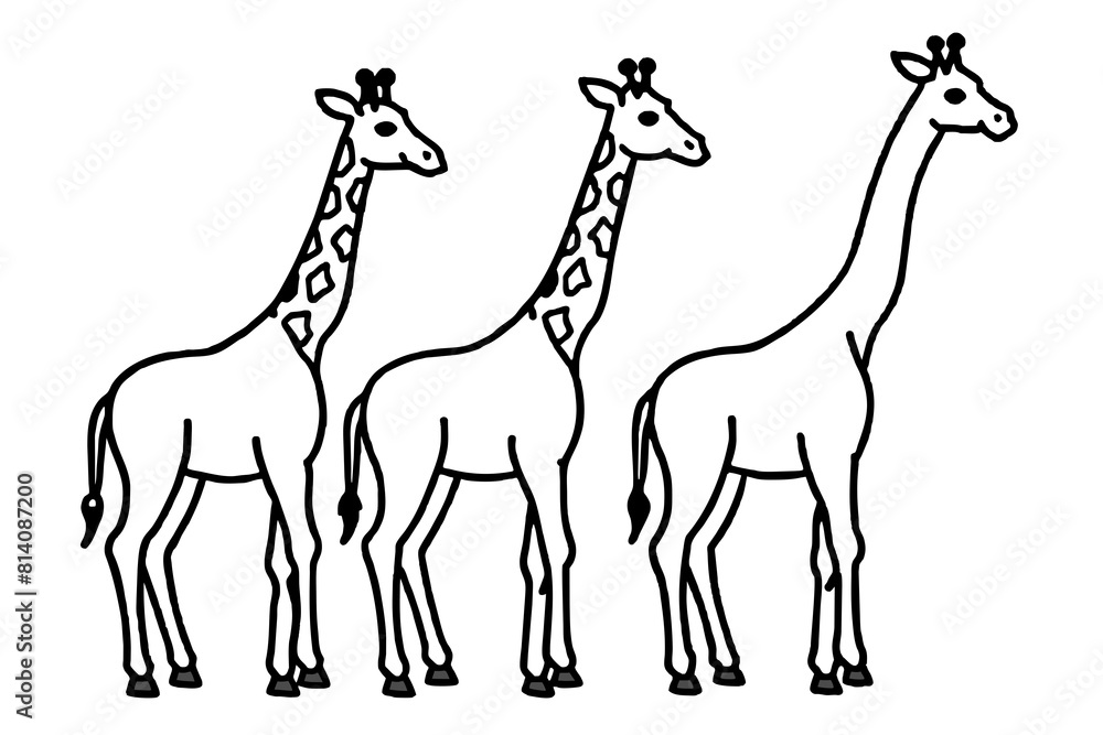 giraffe line art silhouette illustration giraffe line art silhouette illustration