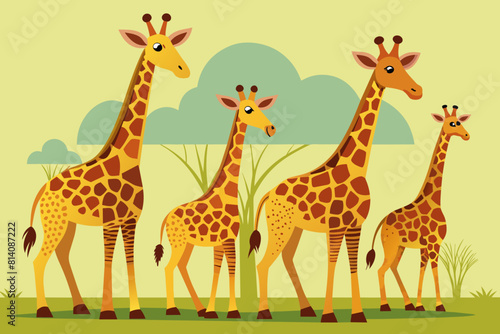 giraffe cartoon vector illustration