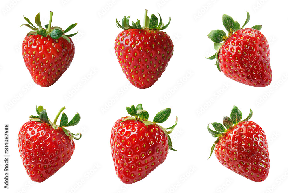 Scattered Red Strawberries Offering a Burst of Freshness and Flavor Scattered Red Strawberries Offering a Burst of Freshness and Flavor