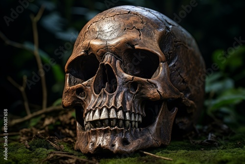 Gothic Tomb skull creepy. Terror royal. Generate Ai photo