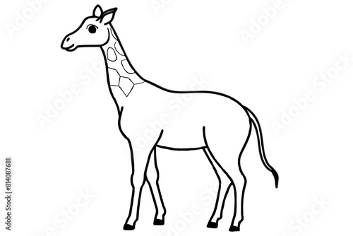 giraffe line art silhouette illustration