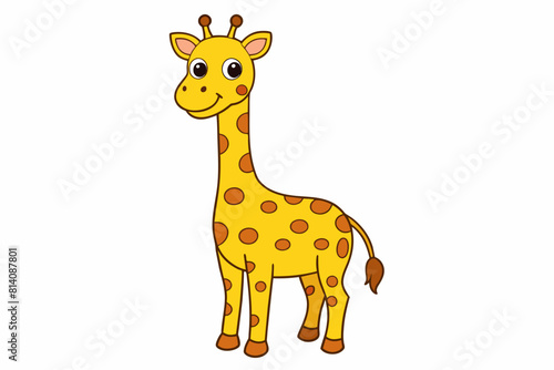 giraffe cartoon vector illustration