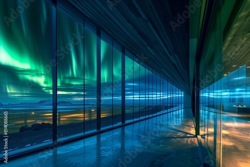 Modern Icelandic Home with Panoramic Glass Walls Overlooking the Northern Lights