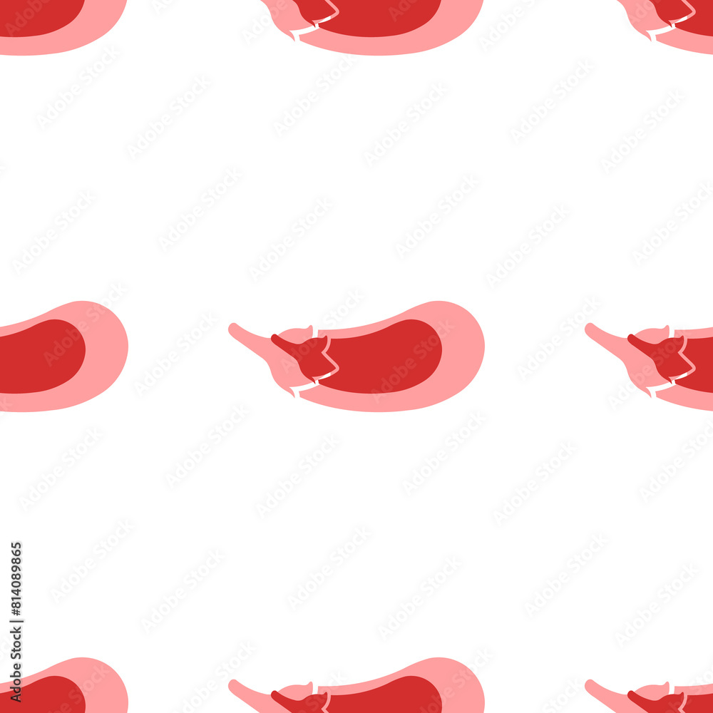 Seamless pattern of large isolated red eggplant symbols. The elements are evenly spaced. Illustration on light red background Seamless pattern of large isolated red eggplant symbols. The elements are evenly spaced. Illustration on light red background