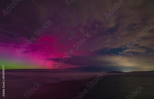 Aurora boreal sobre el cielo de Galicia