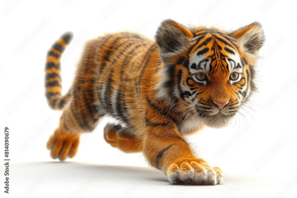 Fototapeta premium 3d loin isolated on white , cartoon loin tiger cheeta 
