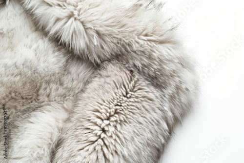 luxurious fur coat isolated on white background winter fashion accessory photo