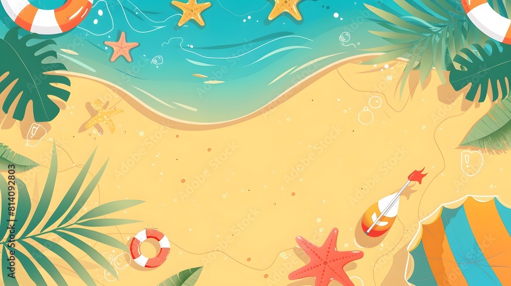 Background with sea waves, white sand. Generative Ai Background with sea waves, white sand. Generative Ai