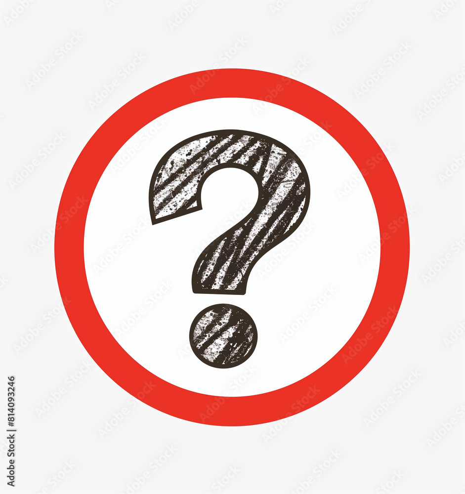 No question mark sign, simple vector illustration with bold black outlines on white background No question mark sign, simple vector illustration with bold black outlines on white background