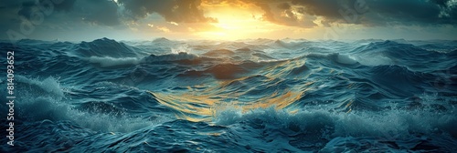 Majestic Sun Rising Over the Ocean