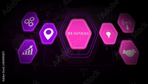 Business technology background. Business resources plan presented in modern graphic interface showing future technology to manage company enterprise resource.