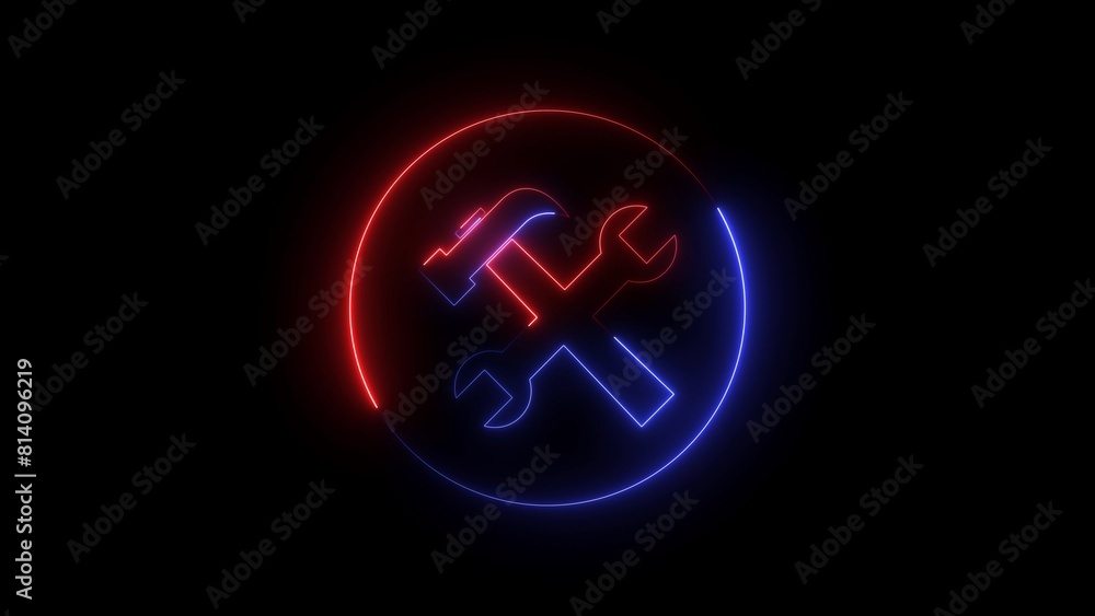 Technical support customer service. UI icon with neon light isolated. Technical support customer service. UI icon with neon light isolated.