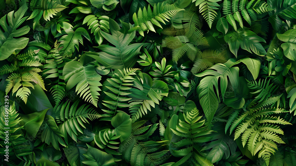Fototapeta premium Fern Background with Copy Space, Banner. Generative AI