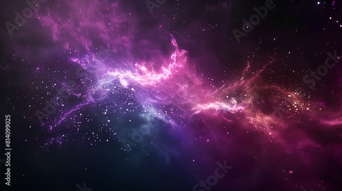 Interstellar space, stars, dust and gas in deep space.