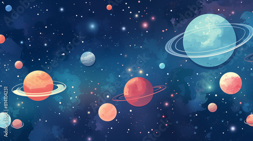 Image of Planets  Space  Pattern Style  For Wallpaper  Desktop Background  Smartphone Cell Phone Case  Computer Screen  Cell Phone Screen  Smartphone Screen  16 9 Format - PNG
