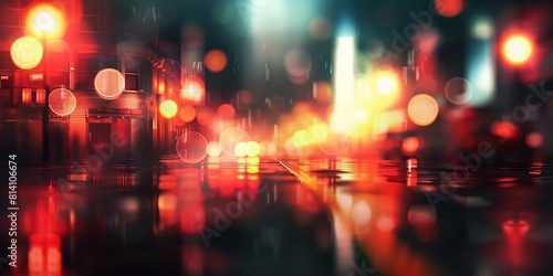 abstract background blur bokeh light street at night time with speed motion perspective, blurred thrilled, Generative Ai 