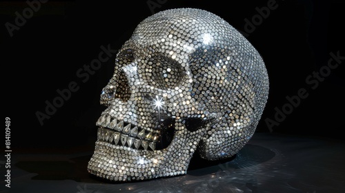 Sparkling Silver Crystal Encrusted Skull
 photo