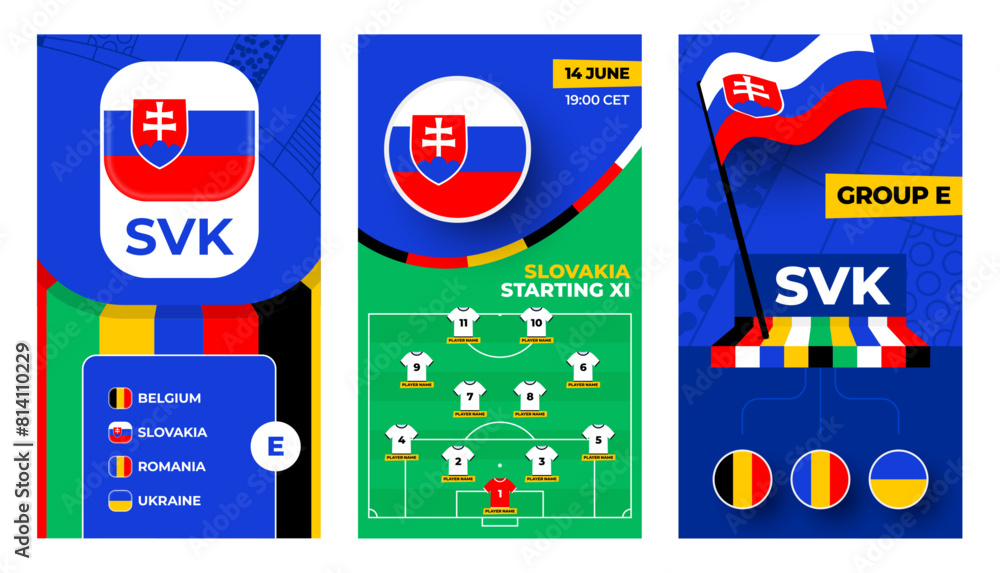 Slovakia Football team 2024 vertical banner set for social media