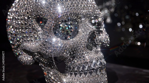 Sparkling Silver Crystal Encrusted Skull
 photo