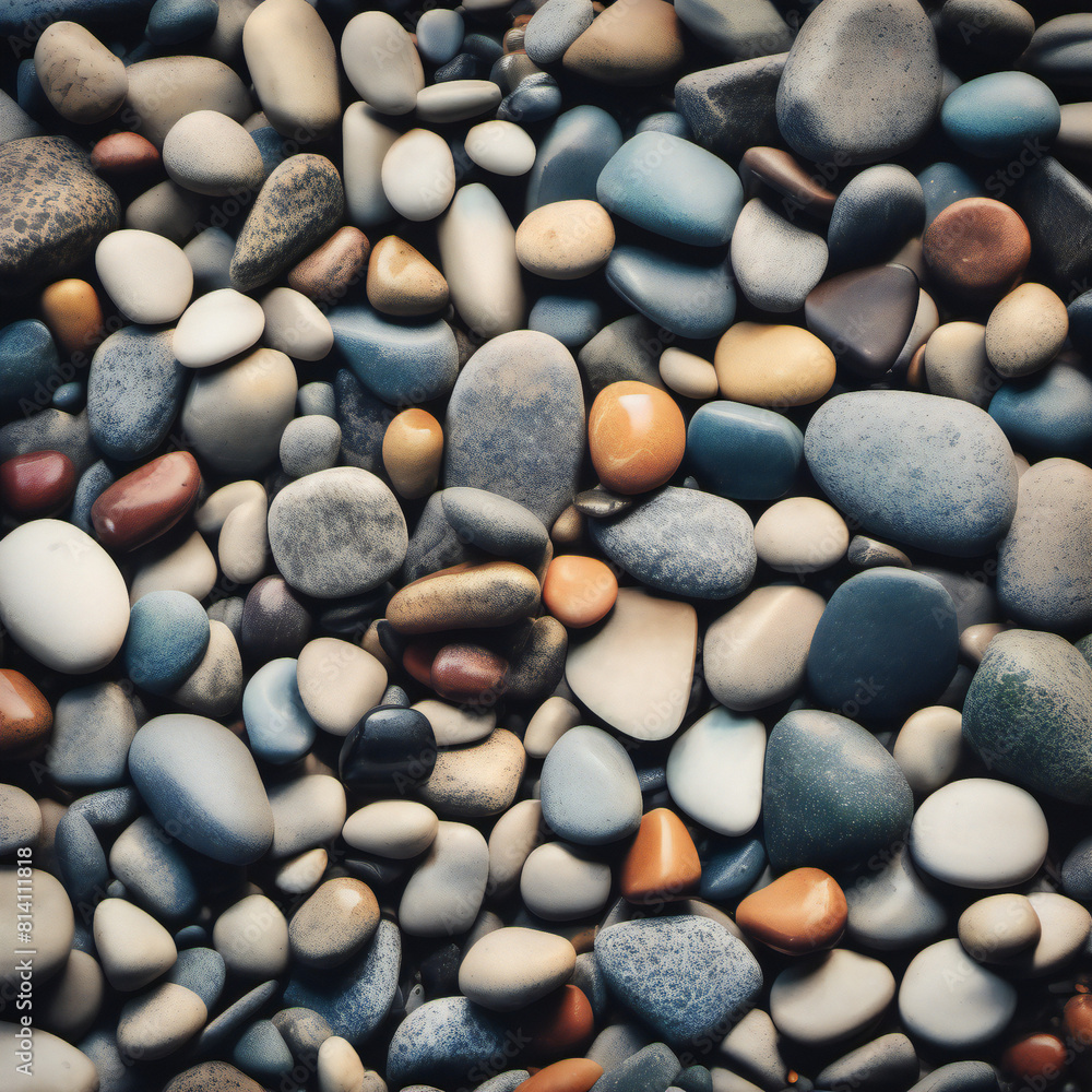 Polished rocks, smooth pebbles arranged in a close-up composition captured in sharp detail. Polished rocks, smooth pebbles arranged in a close-up composition captured in sharp detail.