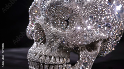 Sparkling Silver Crystal Encrusted Skull
 photo