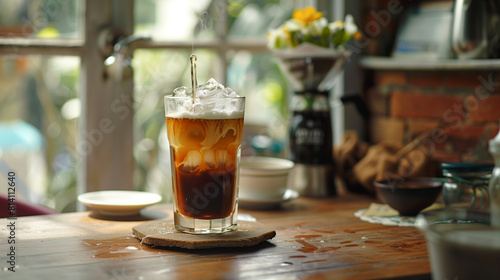  Vietnamese iced coffee  drip filter and condensed milk 