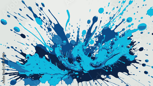 blue paint splashes, paint stains, water splashes, background