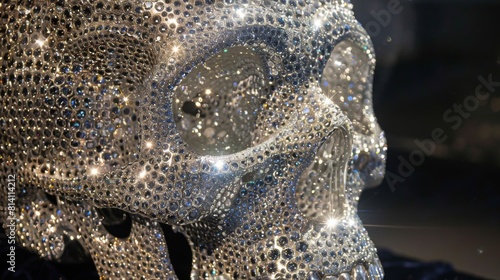 Sparkling Silver Crystal Encrusted Skull
 photo