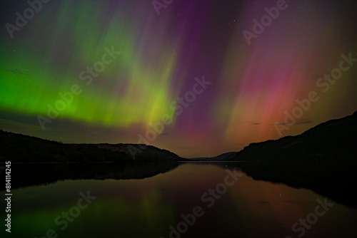 The Northern lights over Ullswater in the English Lake District.