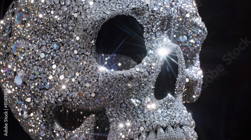 Sparkling Silver Crystal Encrusted Skull
 photo