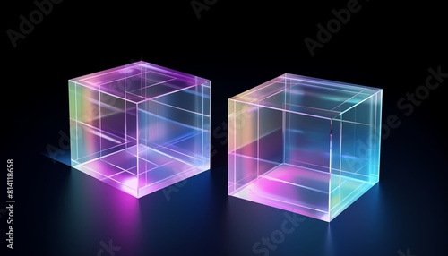 3d render of a modern blocks with different colors