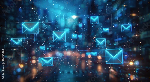 Blurry City Street With Envelope