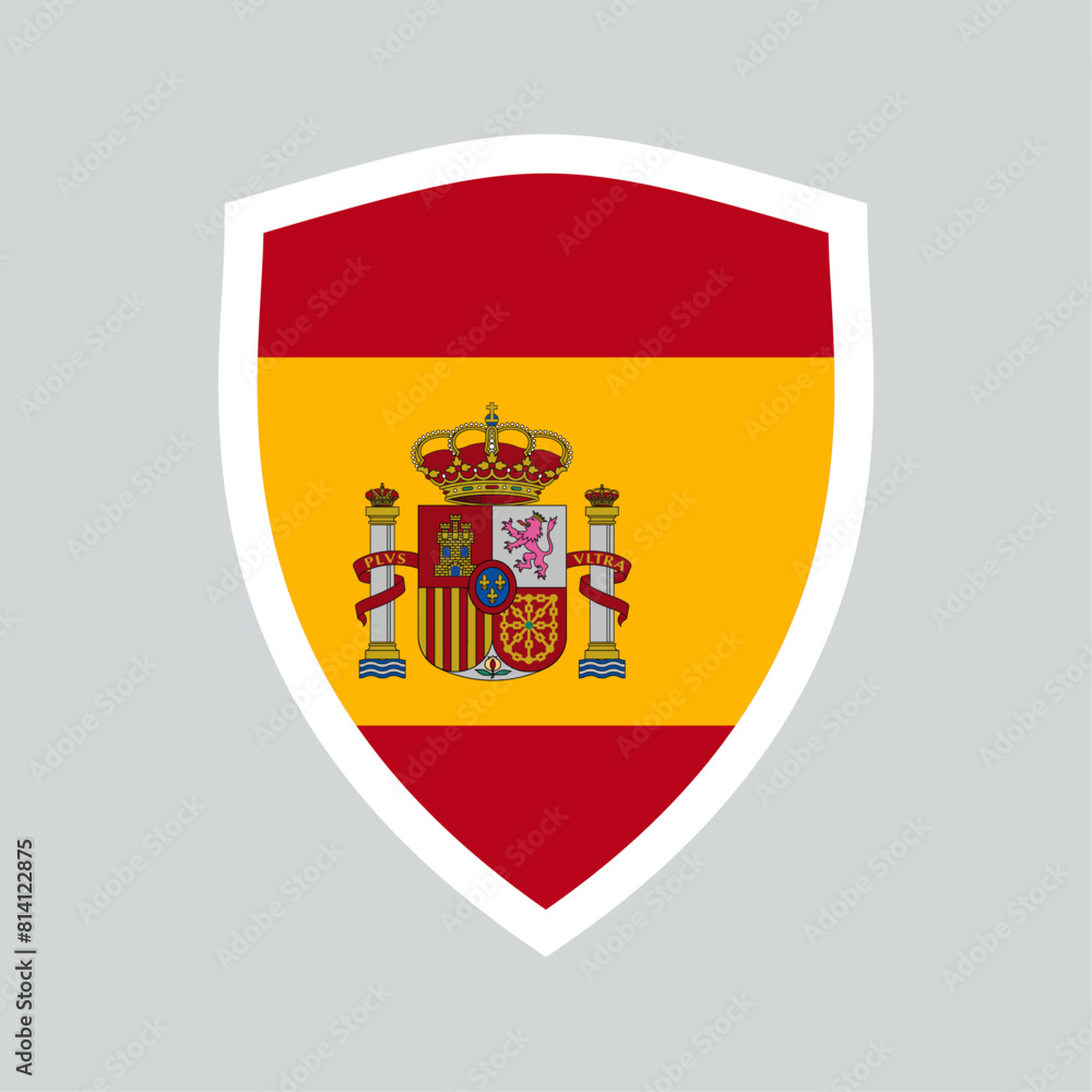 Fototapeta premium Spain Flag in Shield Shape Frame