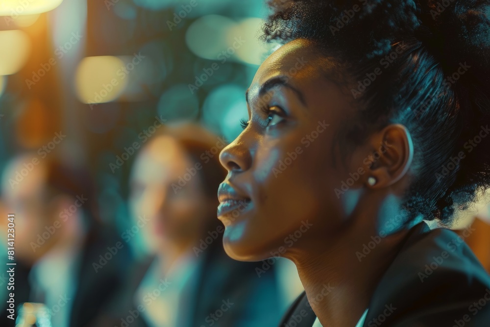 Empowered Businesswoman Leading Corporate Meeting with Confidence and Determination** Empowered Businesswoman Leading Corporate Meeting with Confidence and Determination**