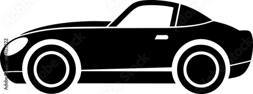 Roadster Classic Car Icon Blue Black Silhouette, Vintage Car, Old Looks , Clip Art, Vector, Transparent Background, Png, Svg