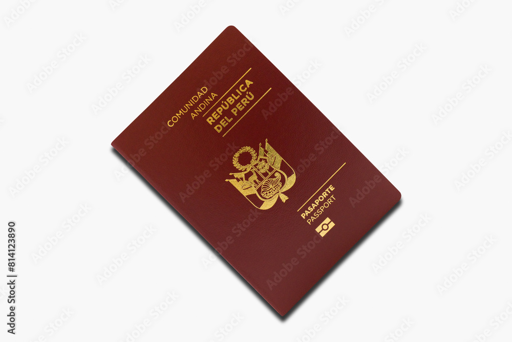 Peruvian passport isolated on a white background Peruvian passport isolated on a white background