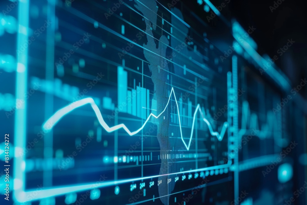 Digital Financial Growth Chart Displaying Upward Trend for Business Success Digital Financial Growth Chart Displaying Upward Trend for Business Success