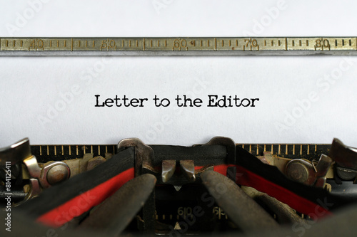 Canvas-taulu Letter to the Editor words typed on a sheet of paper in a vintage typewriter,  c
