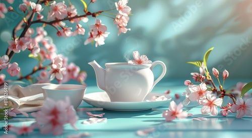 Tea Set With Cup and Saucer on Table