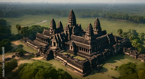 Aerial view of Angkor Wat. photo