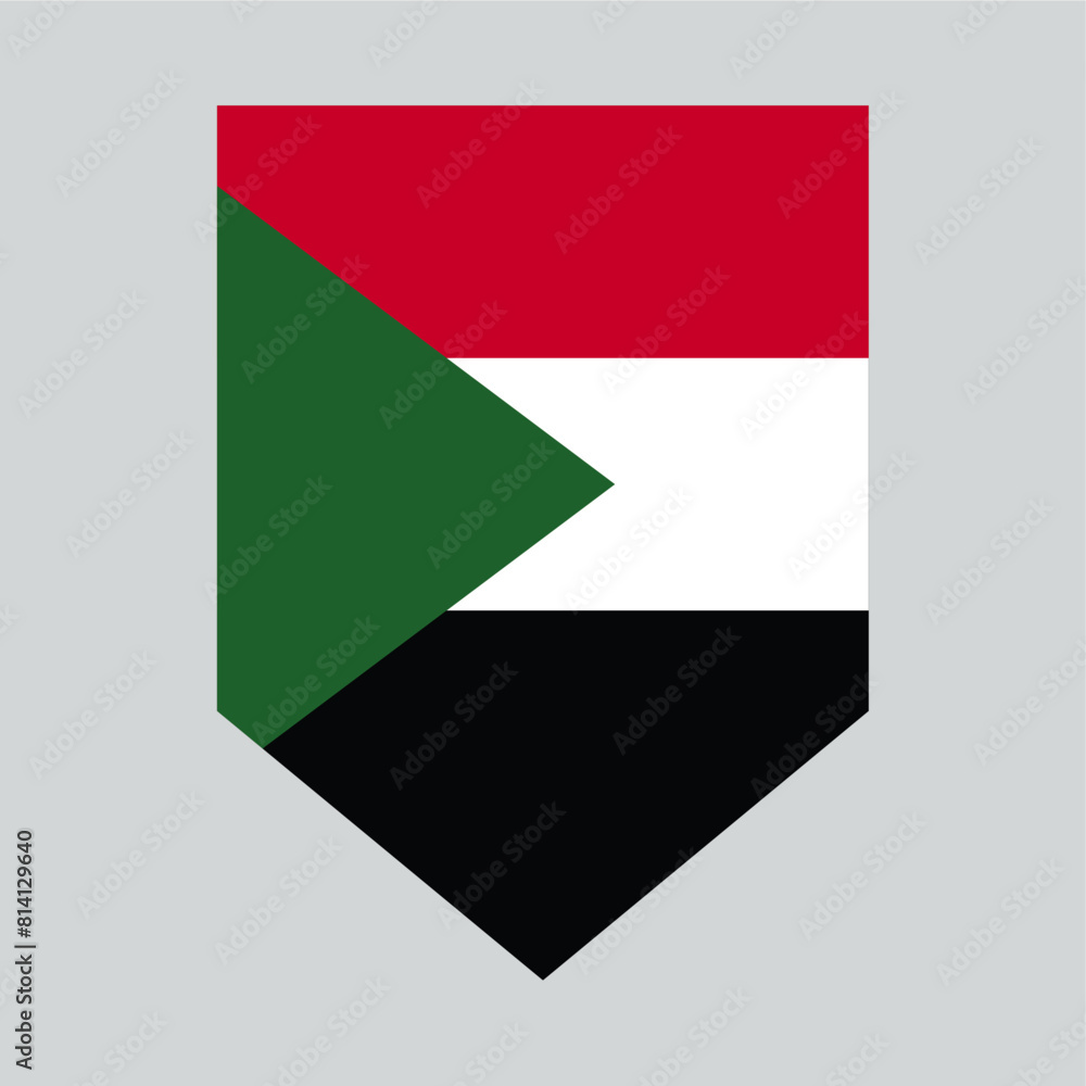 Sudan Flag in Shield Shape Frame Sudan Flag in Shield Shape Frame